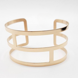 Gold-plated stainless steel geometric cuff bracelet