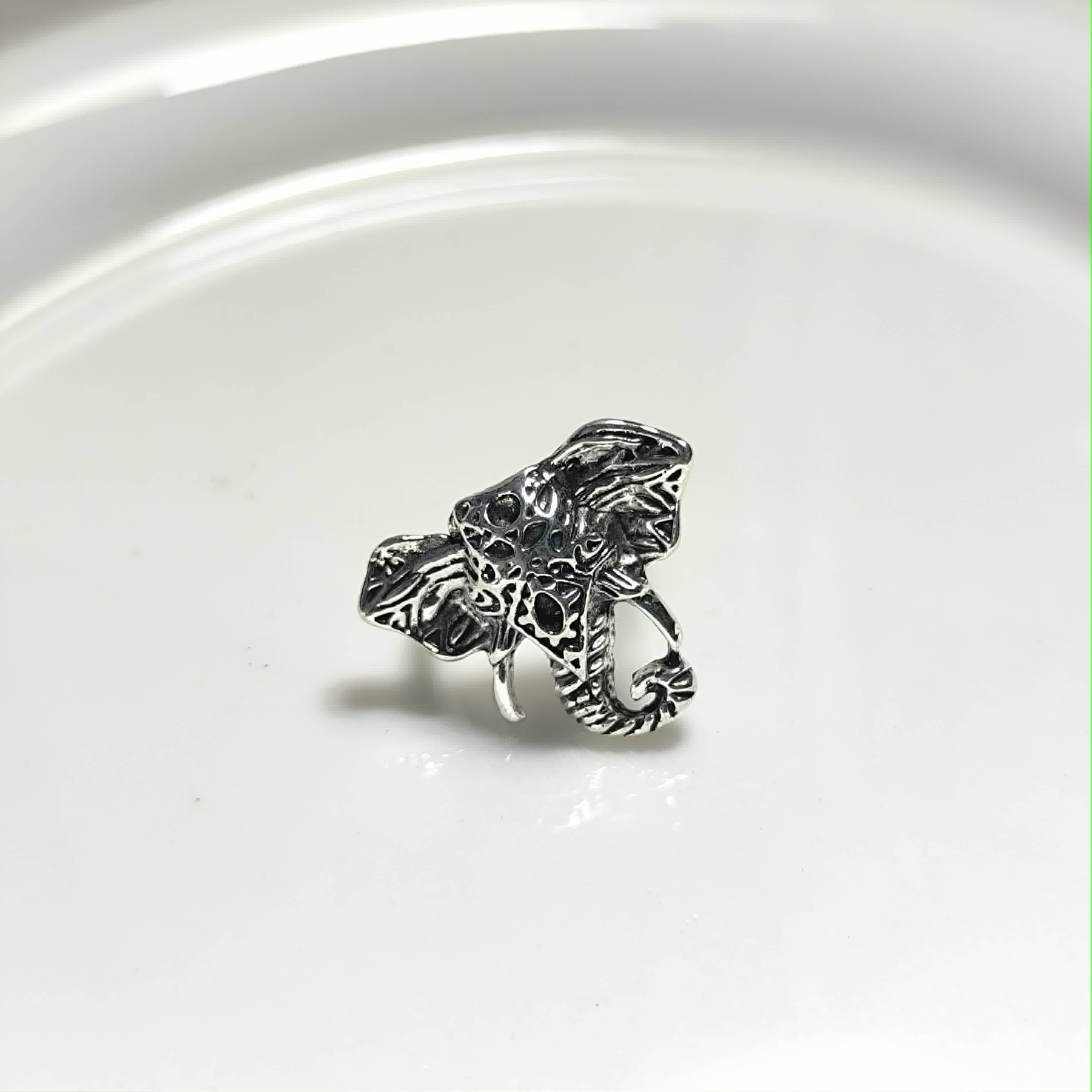 Artistic Elephant Stainless Steel Ring – Bohemian Chic Style