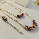 Parure Perles Nacrées & Grenats – Double Collier & Bracelet