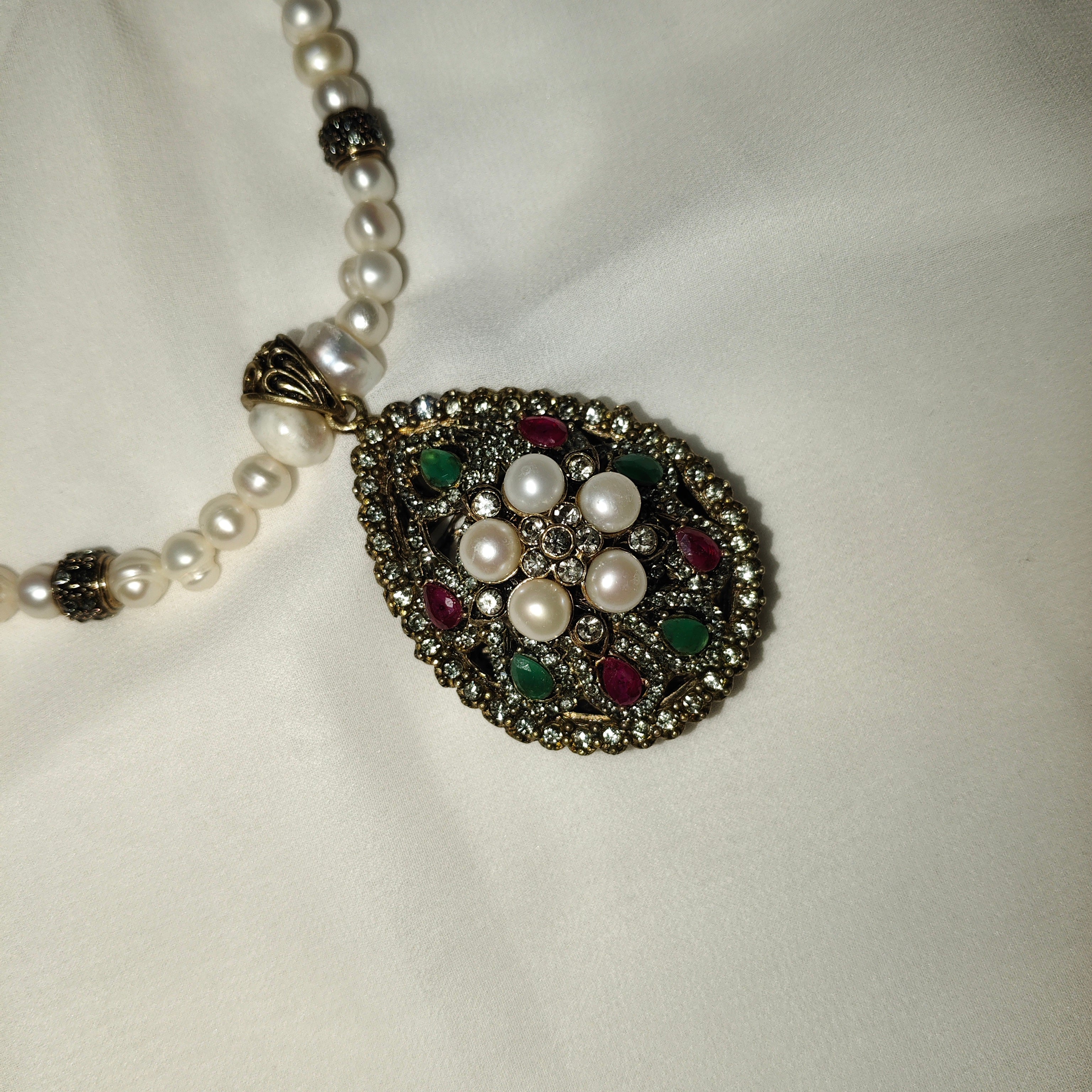 Collier Djawher – Perles, Antique & Pierres Précieuses