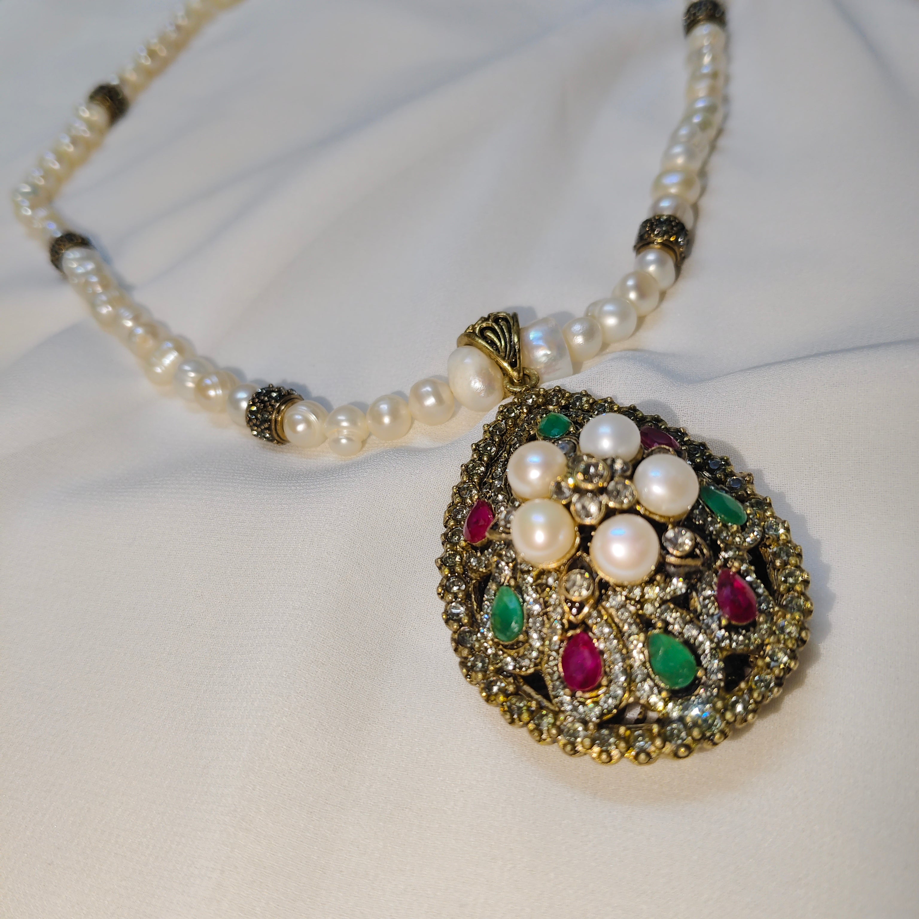 Collier Djawher – Perles, Antique & Pierres Précieuses