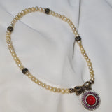 Collier Djewher Perles & Pendentif Corail Rouge Ottoman