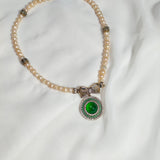 Collier Djowher Perles & Pendentif Émeraude Ottoman