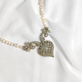 Collier Djewher Perles & Pendentif Cœur Ottoman Couronné