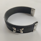 Bracelet en cuir cn paris rigide en acier Inoxydable et