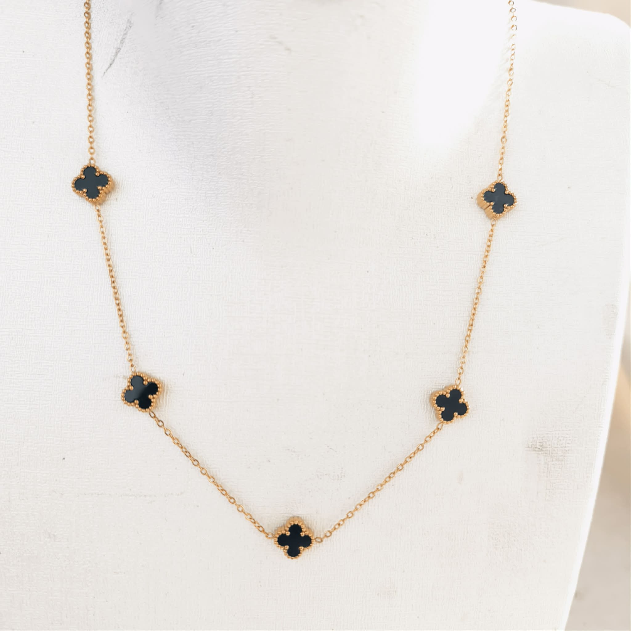 Black Clover Stainless Steel Necklace – Luxury & Elegance Style