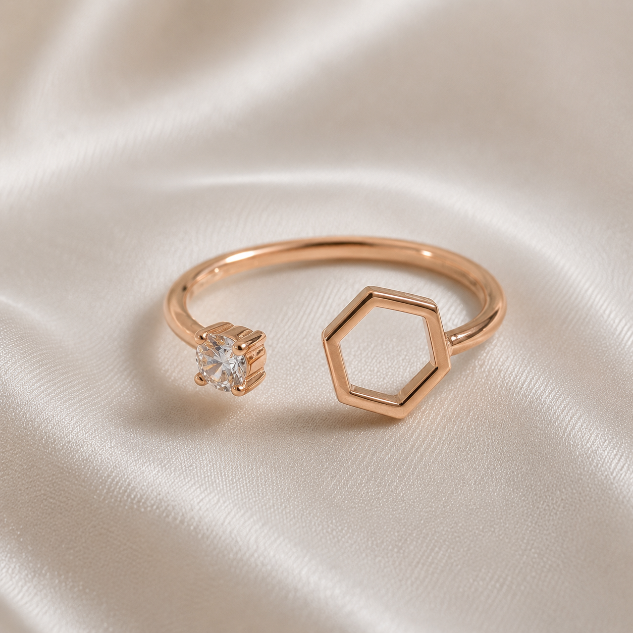Modern Elegance Hexagon Ring
