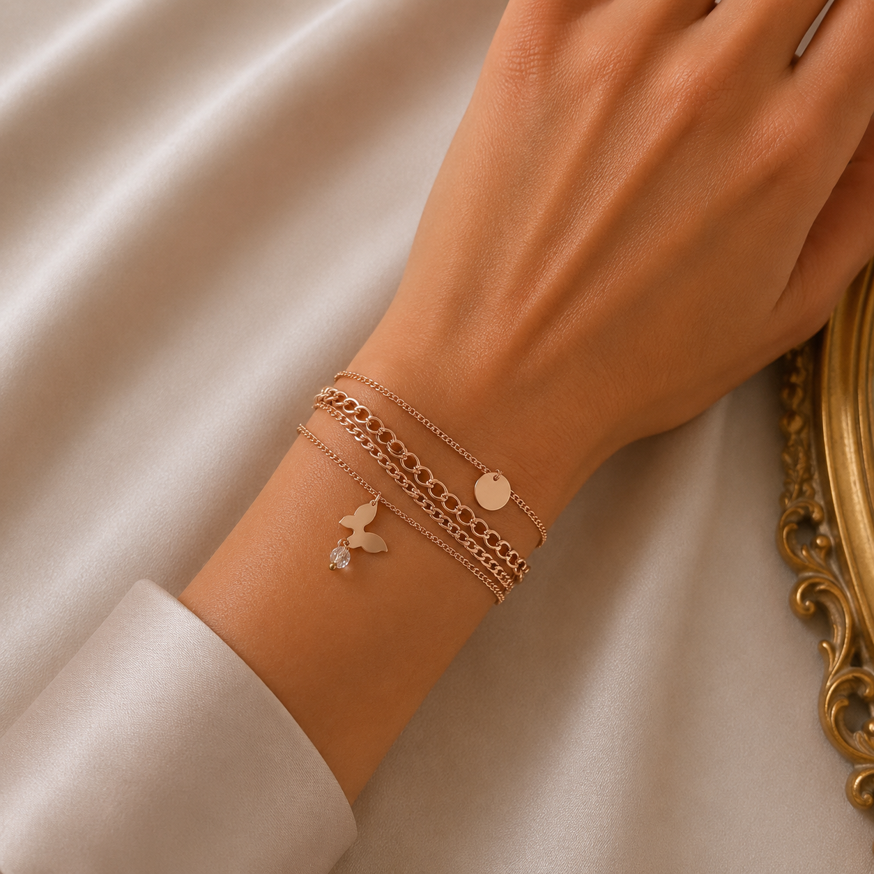 Rose Gold Elegance Butterfly Bracelet 🦋