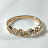 Xuping Gold Plated Ring Crystal Leaves Refined Elegance