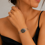 Bracelet 316 L ruthénium CN paris Manchette en Acier Inoxydable Gravé