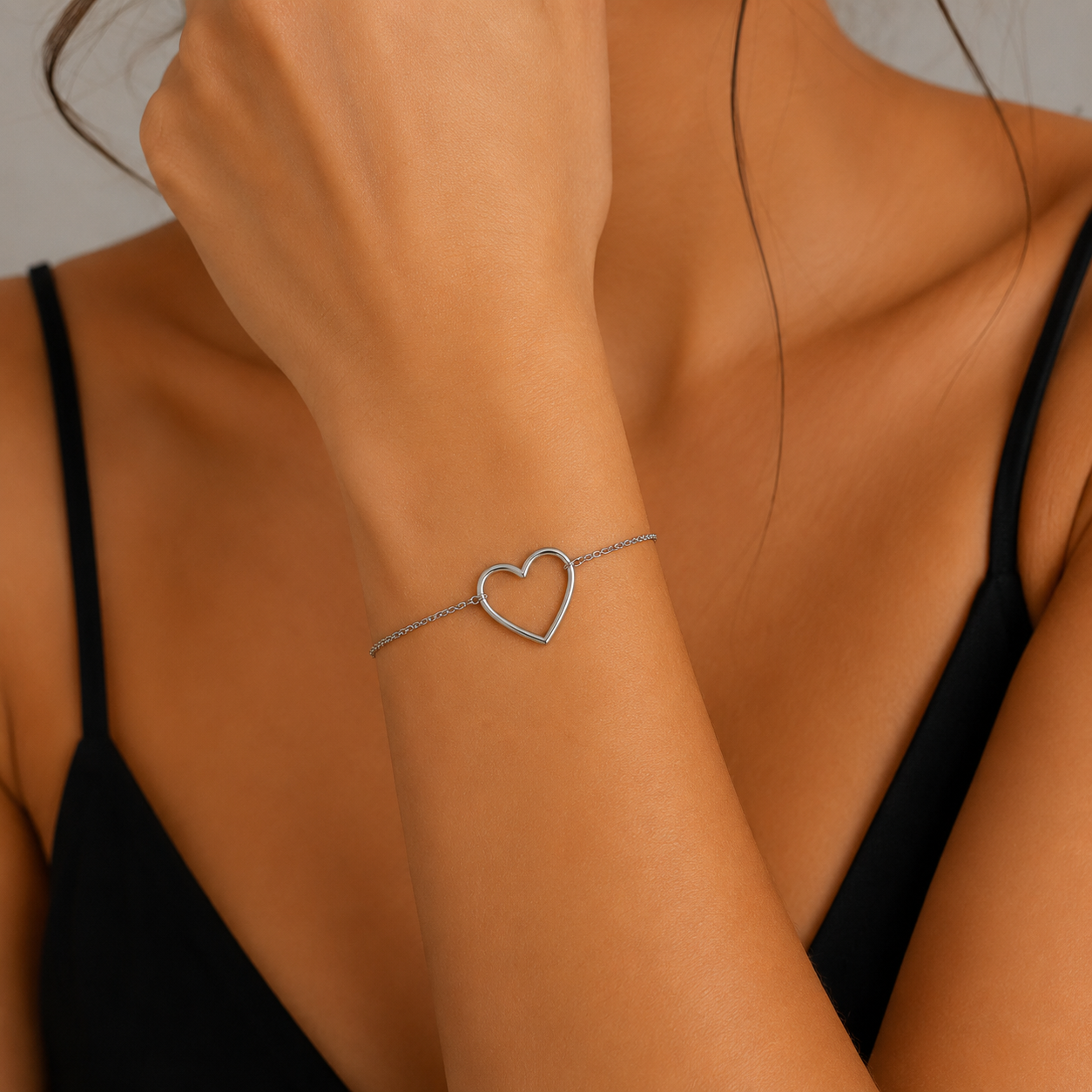 Stainless Steel Heart ID Bracelet