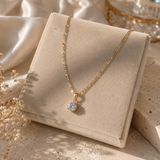 Collier Solitaire Plaqué Or – Pendentif Zircon Xuping