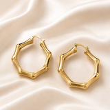 Boucles d'Oreilles Bambou Dorées – Élégance Naturelle & Style Intemporel