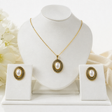 Parure Perle Vintage – Collier & Boucles d'Oreilles