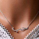 Collier Calligraphie Arabe "Hob" – Acier & Zircons