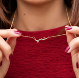 Collier Calligraphie Arabe "Hob" – Acier & Zircons