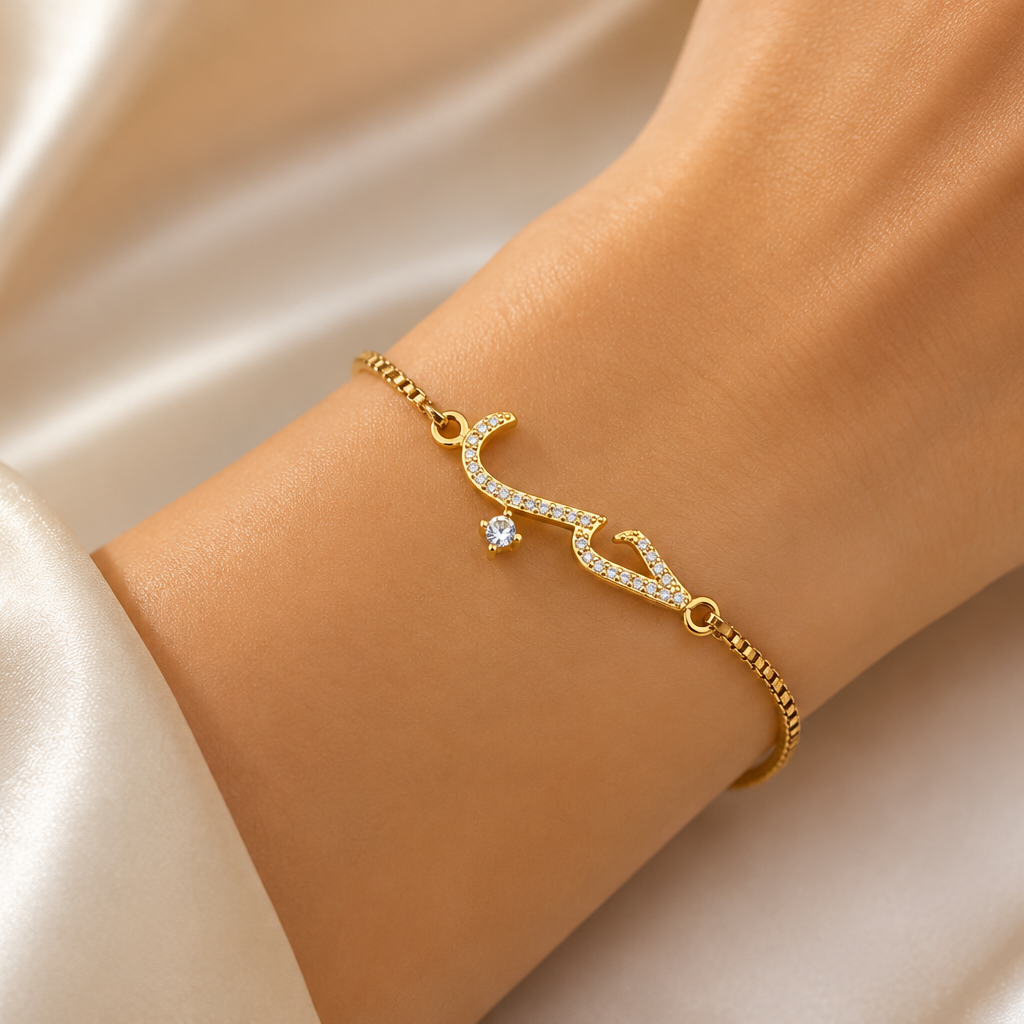 Bracelet Calligraphie Arabe – Zircons