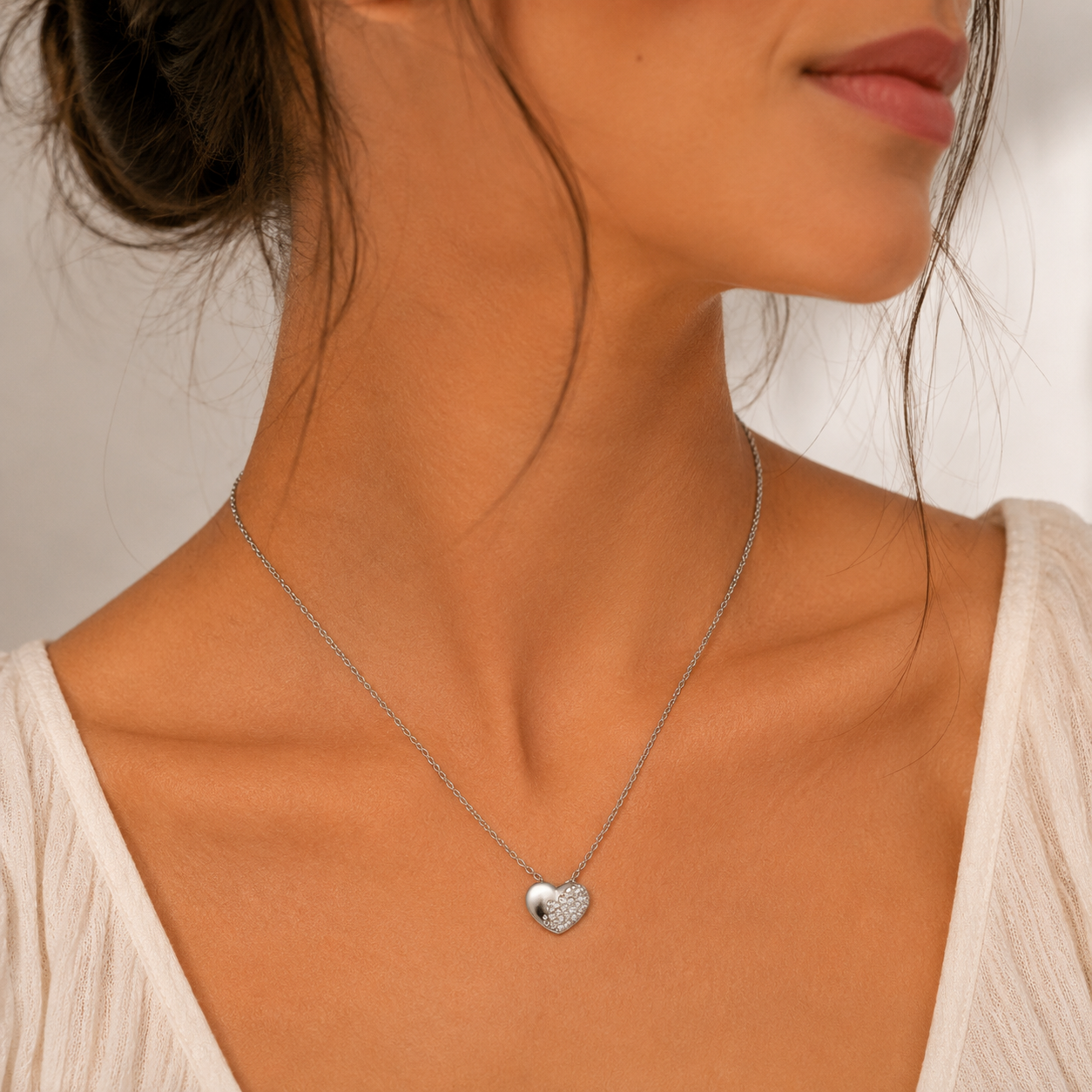 Stainless Steel Heart Necklace – Finish