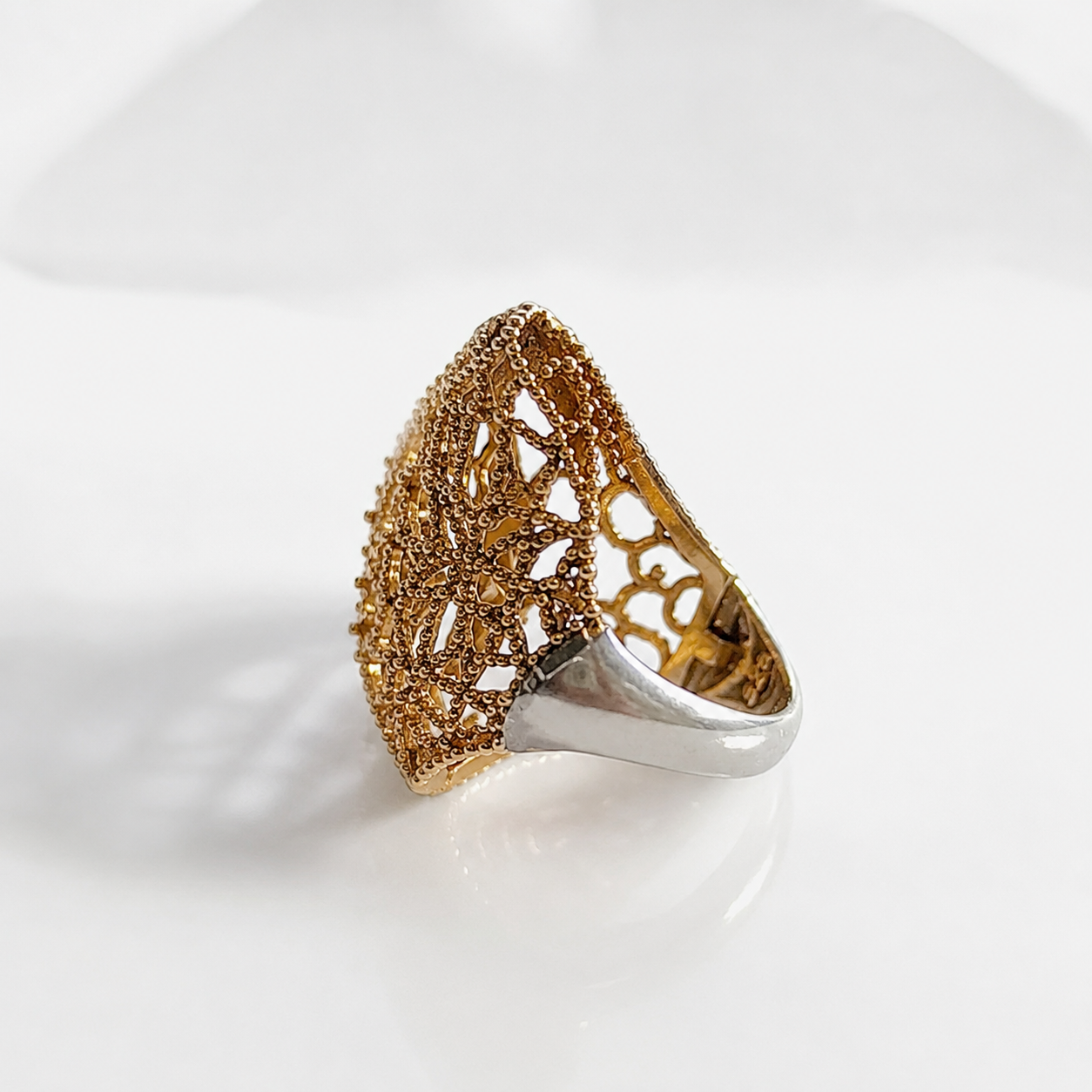 Bague Ottomane Émeraude – Dorée & Argent