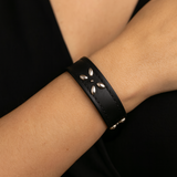 Bracelet en cuir cn paris rigide en acier Inoxydable et