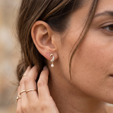 Boucles d’oreilles Xuping à ovale scintillant et perle blanche