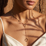 Collier en Y à étoiles et cœur ajouré