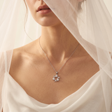 Collier Inès en argent 925 à pendentif floral