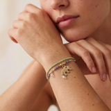Bracelet Éléphant – perles colorées et détails dorés