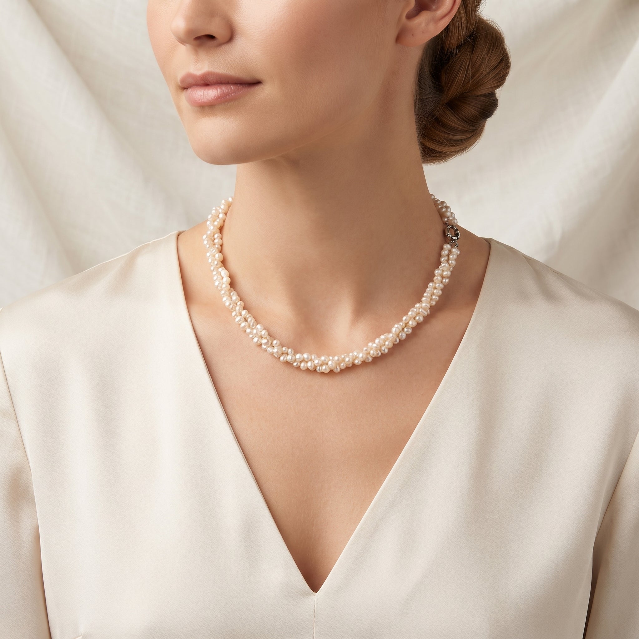 Collier Perles Fines Tressées "Aura" – Élégance Intemporelle