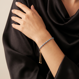 Bracelet coulissant doré à motifs œil bleu
