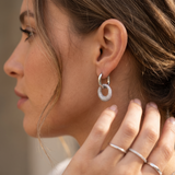 Boucles d’oreilles pendantes plaqué or à anneau scintillant xuping