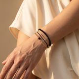 Bracelet Naya – Quatre rangs noirs et dorés