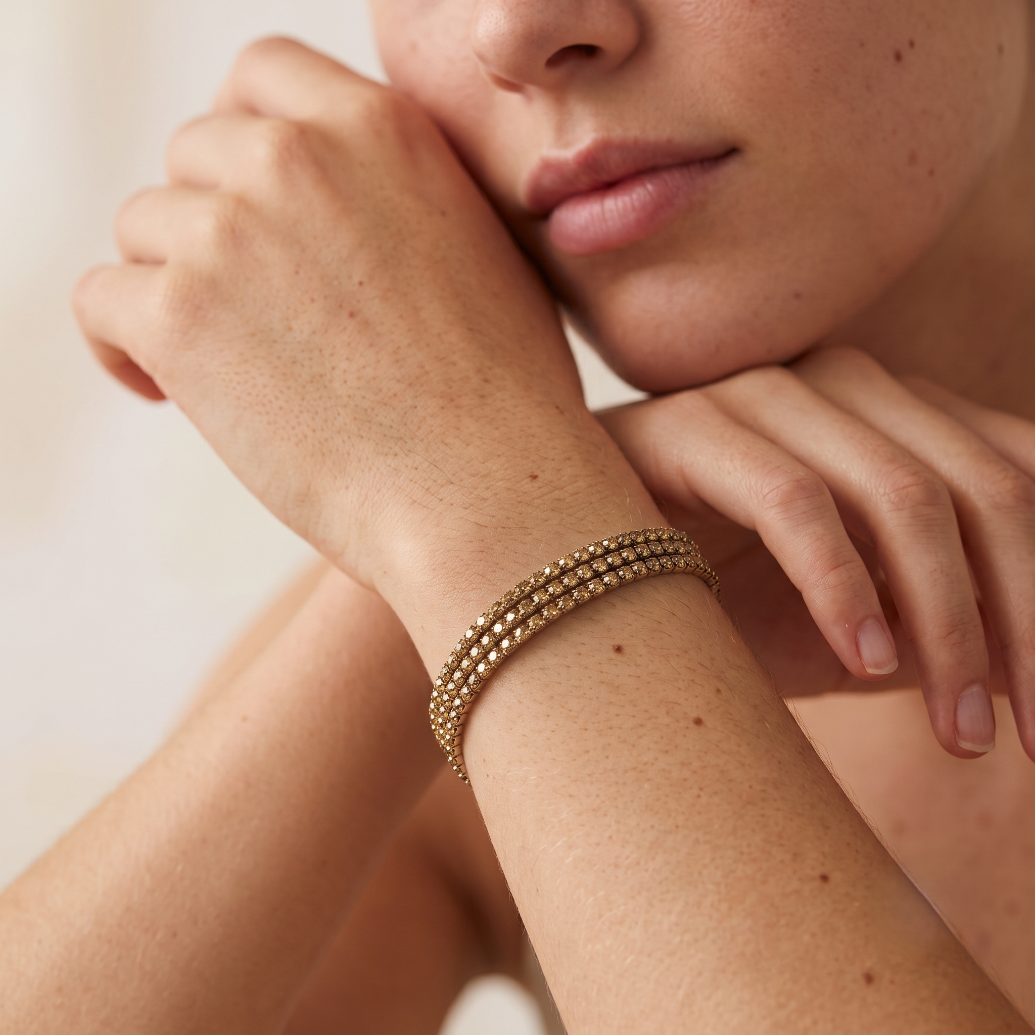 Bracelet Trio Lumière – trois rangs scintillants