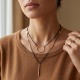 Collier Ligne – Deux rangs, anneau et barre