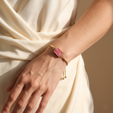 Bracelet Éclat rose rectangulaire
