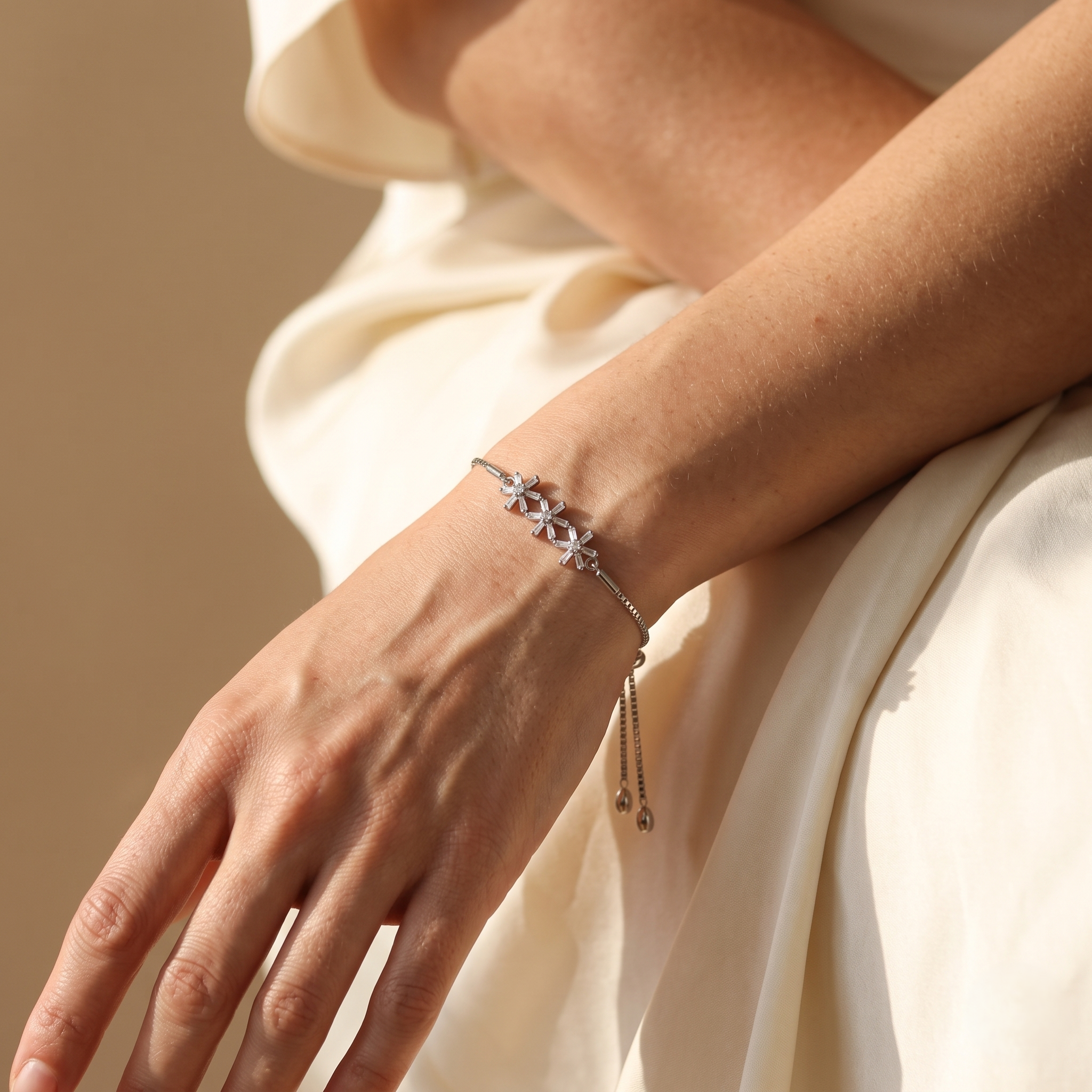 Bracelet Trio de fleurs géométriques