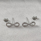 925 Sterling Silver Pave Infinity Hoop Earrings