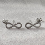 925 Sterling Silver Pave Infinity Hoop Earrings