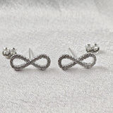 925 Sterling Silver Pave Infinity Hoop Earrings