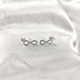 925 Sterling Silver Pave Infinity Hoop Earrings