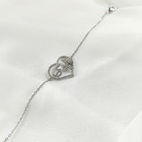 925 Sterling Silver Bracelet with Double Intertwined Heart