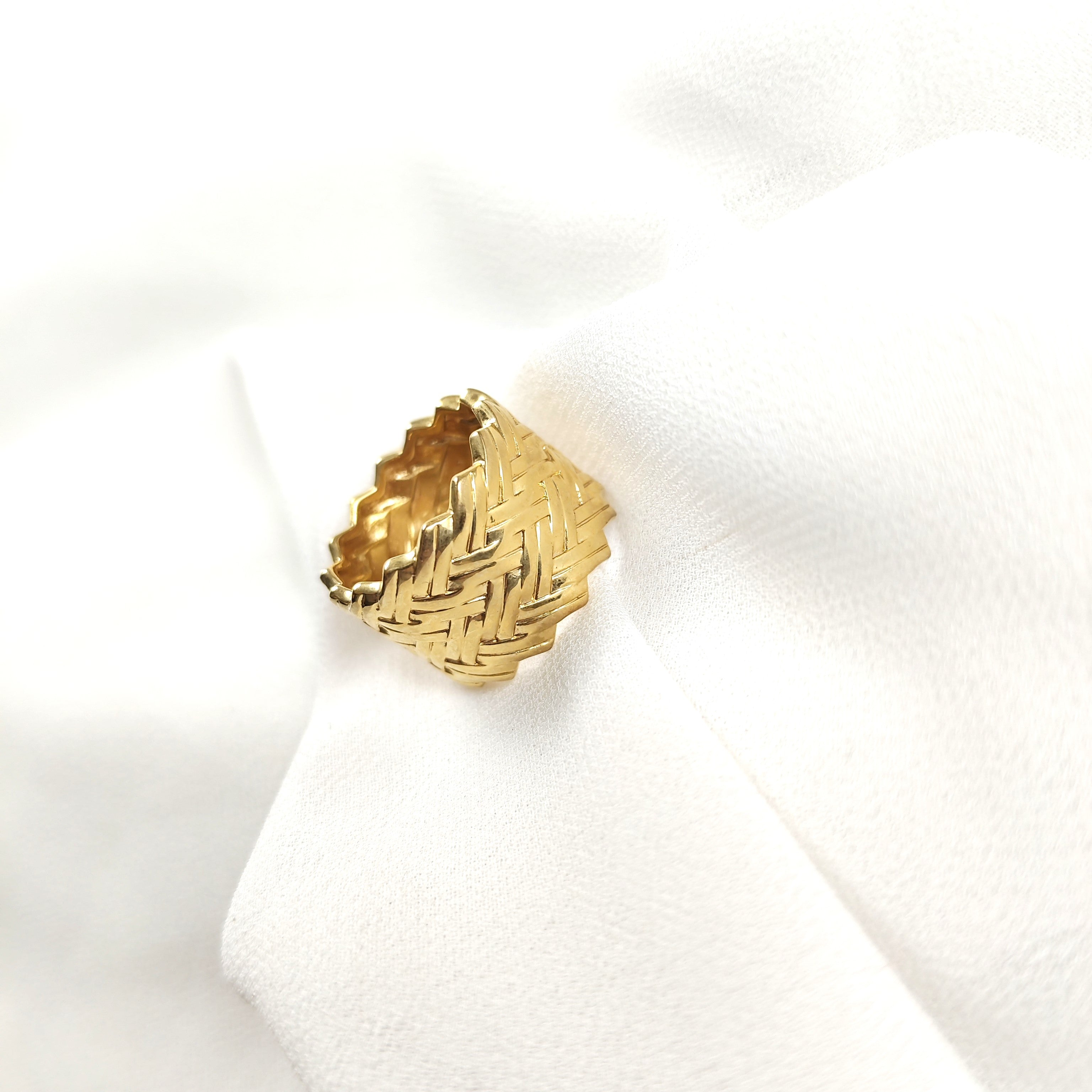 Wide braided gold-plated ring – 10-year warranty