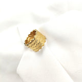 Wide braided gold-plated ring – 10-year warranty