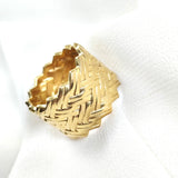 Wide braided gold-plated ring – 10-year warranty