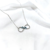 chaine Infini Double Cercle en Argent – Éternité & Harmonie en Éclat Turquoise