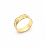 Bague Motifs Géométriques Gravés – Plaqué Or CN – Garantie 10 Ans