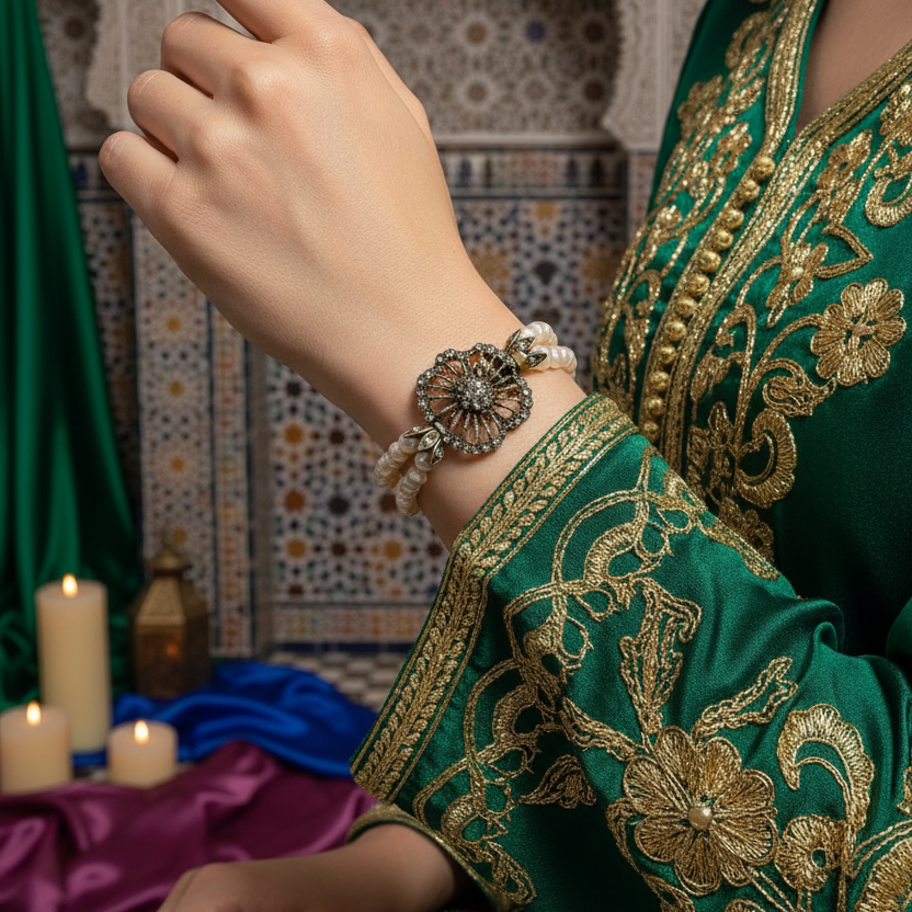 Bracelet Djowher — Porté au Poignet, Décor Traditionnel