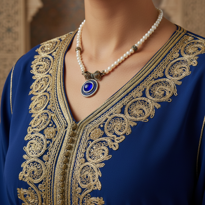 Collier Djewher - Photo Porte Tenue Traditionnelle