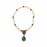 Collier Double Rang Rubis & Émeraude — Version Pro Studio