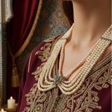 Collier Multi-Rangs Traditionnel — Porté, Décor Traditionnel